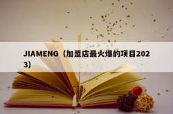 jiameng（加盟店最火爆的项目2023）