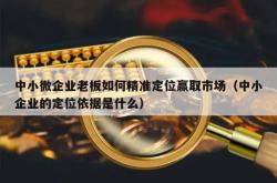 中小微企业老板如何精准定位赢取市场（中小企业的定位依据是什么）