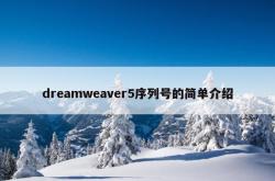 dreamweaver5序列号的简单介绍