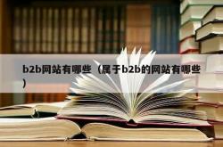 b2b网站有哪些（属于b2b的网站有哪些）