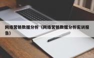 网络营销数据分析（网络营销数据分析实训报告）