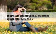 截图电脑快捷键ctrl加什么（wps截图电脑快捷键ctrl加什么）