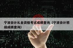 宁波会计从业资格考试成绩查询（宁波会计初级成绩查询）