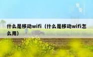 什么是移动wifi（什么是移动wifi怎么用）