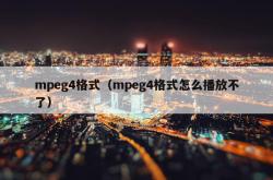 mpeg4格式（mpeg4格式怎么播放不了）