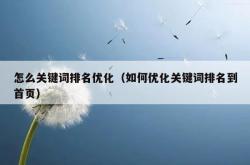 怎么关键词排名优化（如何优化关键词排名到九游会平台首页）